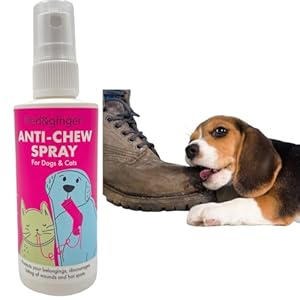 Fred & Ginger Bitter Anti Chew Spray for Dogs and Cats Chewing Deterrent Spray Behavior Training Aid Stops Destructive Chewing Licking of Bandages, Paws, Shoes, Fur, Doors and Furniture (100ml)
