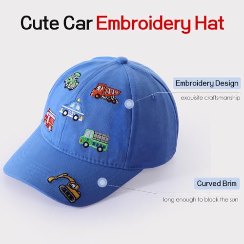 Excavator Embroidered Toddler Baseball Hat, Boys Girls Car Trucker Hat Adjustable Sun Hat Big Brother Gift for Kids 3-8 Y3