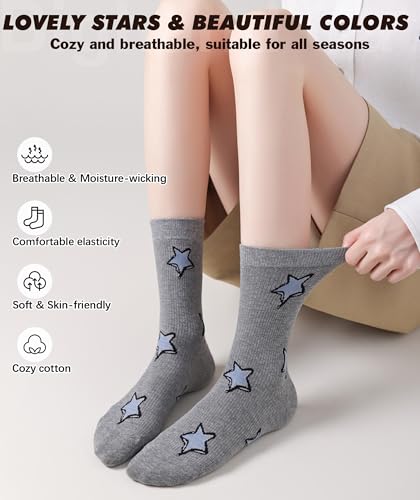 Image of IIG Women's Fashion Cute Cotton Socks Novelty Funny Above Ankle Crew Socks Holiday Gifts for Women 4 /5 Pairs