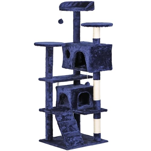 Torre para gatos multi-nivel de 54 pulgadas con rascadores miniatura 1