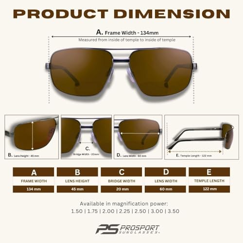 proSPORT Square Aviator Polarized Bifocal Sunglasses Readers Rectangle Fishing Driving Boating Metal Dark Grey Men Women4
