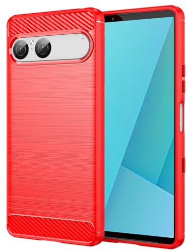 Folmecket Coque Sony Xperia 10 VII, Fibre de Carbone Résistant aux Rayures, Absorption des Chocs Souple en Caoutchouc TPU Housse de Protection pour Sony...