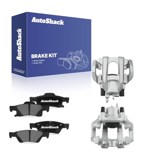 AutoShack Rear Brake Calipers + Ceramic Brake Pads Replacement for 2011-2020 Jeep Grand Cherokee 2011-2020 Dodge Durango 6-PC Kit
