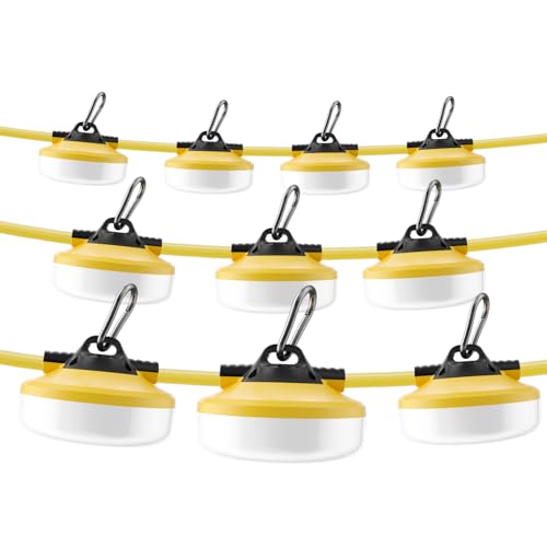 LED Construction String Lights 100FT, 10000 LM, 5000K Daylight LED String Work Lights, 100W...
