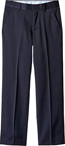 Tommy Hilfiger Boys' Flat-Front Dress Pant, Straight Leg Fit, Zip Fly & Belt Loops, Side & Back Pockets, Masters Navy, 7