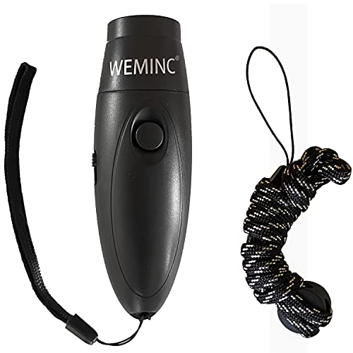 WEMINC Electronic Whistle, Training Sports Whistle with Lanyard, Teacher Referee Coach Whistle 3 Tone High Volume Loud Electric Whistle (Black)
