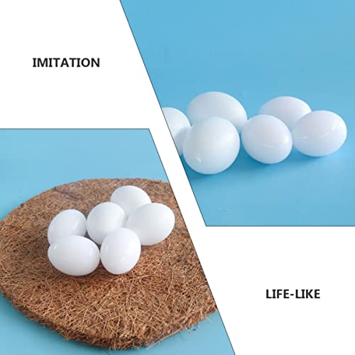 Balacoo 60 Pcs Plastic Stop Induced Bird White Quaker Diy Simulated Dummy Racing Play Food Mm For Incubation Decorative To Geese Small Eggs Simulation Birds Water Mm* Supplies Cockatiel #TOP7