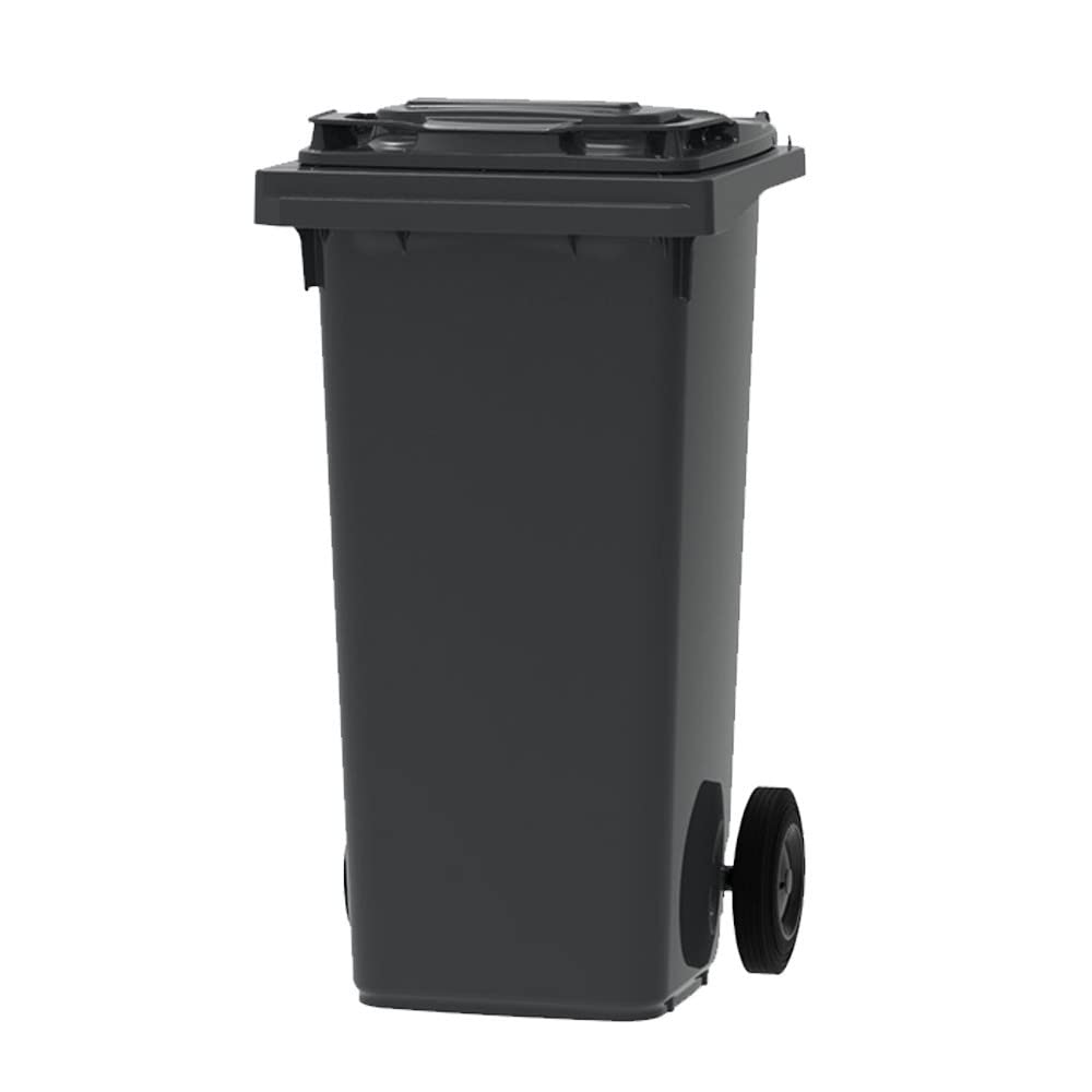 ESE France Bac Roulant - Conteneur Poubelle à déchets 2 roues - 120L - Robuste et Économique - 100% Recyclé - Gris - Fabriqué en France