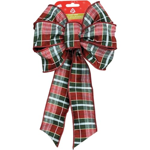 Holidaytrims Bow W/GLD HGHLGHTS RED/GRN/WHT 6155