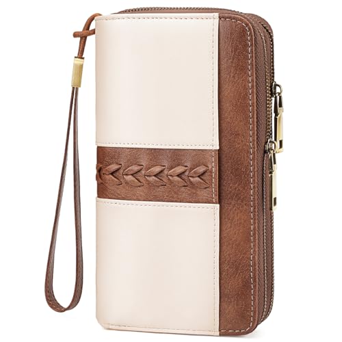 Image of FALAN MULE Wallets for Women Trifold Wristlet Wallets Large Capacity RFID Blocking Ladies Purse Credit Card Holder