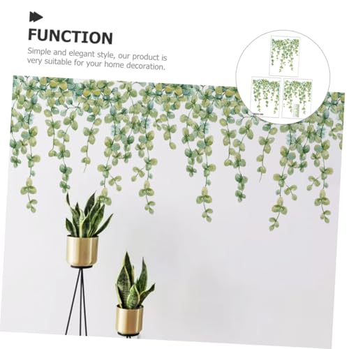 Vinilos decorativos hoja verde eucalyptus set x3 30x40cm miniatura 3