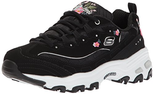Skechers Women's Bright Blossoms Sneaker,black,7 M US
