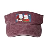 tamiger cappello da baseball con stampa di babbo natale e pupazzo di neve attività all'aperto lavato berretto da baseball vintage classico cappello alla moda per lo sport, rosso, taglia unica