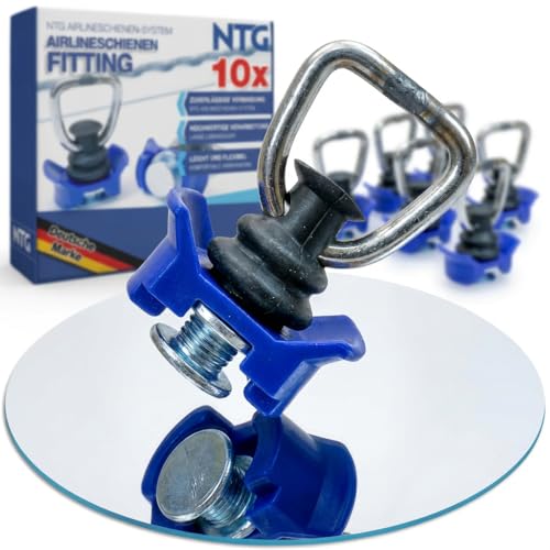 NTG 10 Stück Fitting für Airlineschiene 900 daN - Zurrschienen Single Endbeschlag Endfitting - Ideales Zubehör für sicheres Verzurren und Transportieren!