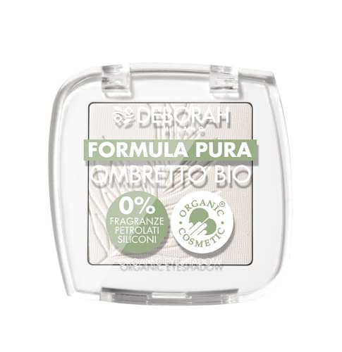 Deborah Ombretto Occhi Mono BIO Formula Pura Colore n.01 White, con ingredienti 100% di origine naturale, Vegan e Animal Friendly