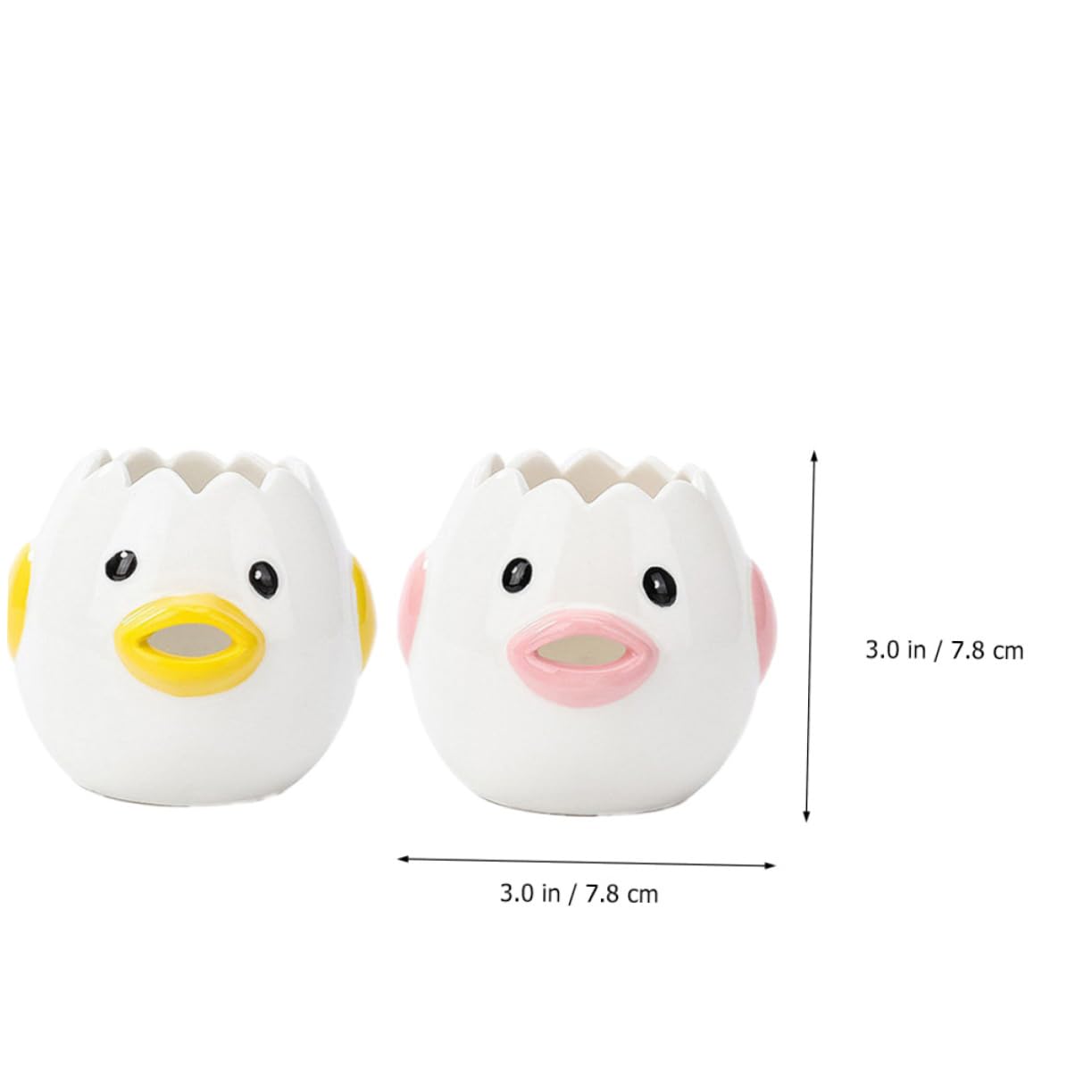 OKUMEYR 2pcs Cute Ceramic Egg Separator Practical Baking Tools for Egg Filtration Adorable Chick Design for Home Shop and Hotel Use Easy to Separate Yolk and White