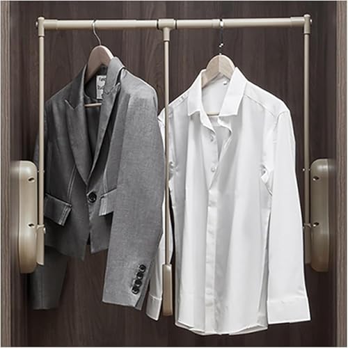 Tringle de penderie rabattable aluminium pour aménager et ranger un dressing haut