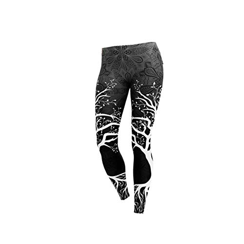BaZhaHei Mujer Pantalones Largos Deportivos Patrón de árbol Leggings para Running Yoga y Ejercicio Mallas Deportivas ImpresióN De áRbol Deporte Fitness Gym Pantalon EláSticos Running