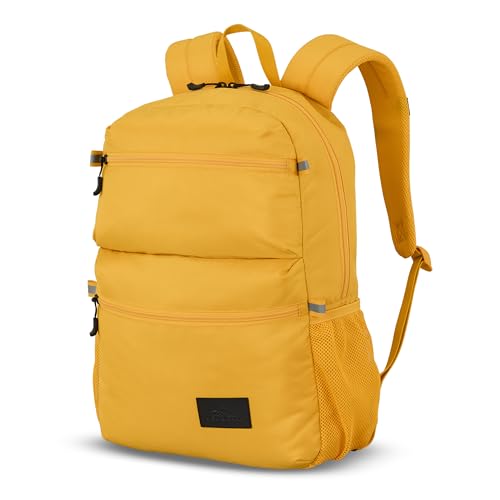 Image of High Sierra Everclass Backpack - Travel or Work Laptop Bookbag with 360 Reflectivity, Dual Water Bottle Pockets & Fits Laptops Up To 15.6 inch, One Size, GOLDEN HOUR