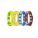 (multicolored) - Wolfteeth Girls Sports Wristbands 4 Pieces Adjustable Boys Rubber Bracelets 3062