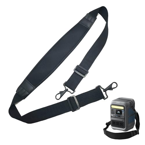 HAVANSIDY Correa ajustable compatible con Anker SOLIX C300 y C300 DC acolchado de neopreno y doble con hebillas giratorias de metal para centrales eléctricas, color negro (41 a 63 pulgadas)