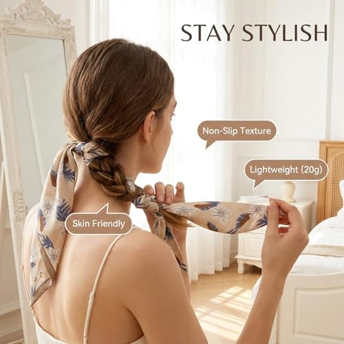 Aribliseza Haartuch, 6 Stück, Boho Seidentücher für Damen, Satin Schals für Haare, Hals, Handgelenk & Taschen, Elegante Haaraccessoires