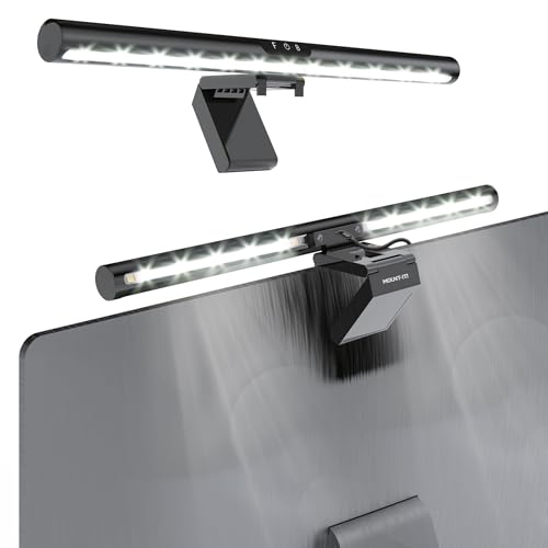 Mount-It! Monitor Light Bar, USB-Powered LED Lamp with Stepless Dimming and Adjustable Color Temperature, Eye-Caring Desk Light for Home, Office, and Gaming, Dual Light Modes, Space-Saving Design