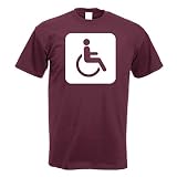 T-Shirt - Pictogrammes Toilettes fauteuils handicapés - Bourgogne - XXL - imprimé avec Motif - été - Chemise Amusante - Sport - Loisirs