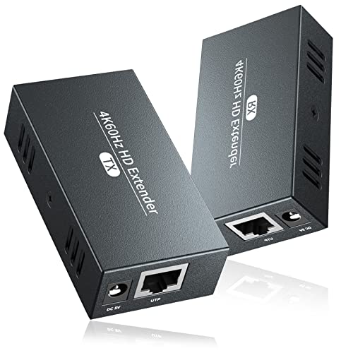 PWAY 4K@60Hz HDMI �G�N�X�e���_�[ 165FT/50M ���X���X�`�� �Ή�Cat5e/6/7 �t��HD 1080P �T�|�[�g 3D EDID One �d�� LAN �ϊ� �G�N�X�e���_�[LAN�P�[�u�� PC PS4 �Ή� �P�[�V���Q �Ď��� 