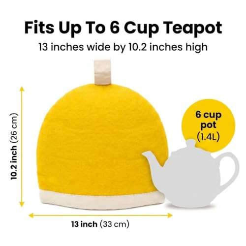Image of Glaciart One Wool Teapot Cozy Kettle Cover | Dome Shaped Large Tea Cosy, Kettle or French Press | Handmade & Needle Felted from Natural Wool | Warms Up to 2 Hours | Great as Gift