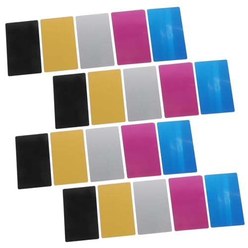 HOODANCOS 25個 属名片 アルミ製 無地空ビジネスカード レーザー彫刻対応 名刺用プレート 多機能軽量アルミ製名刺 オフィス顧客用