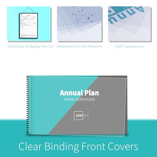 Image of Binditek 100 Pack Binding Covers Set, 8.5x14 Inches, 8Mil PVC & 12Mil Poly