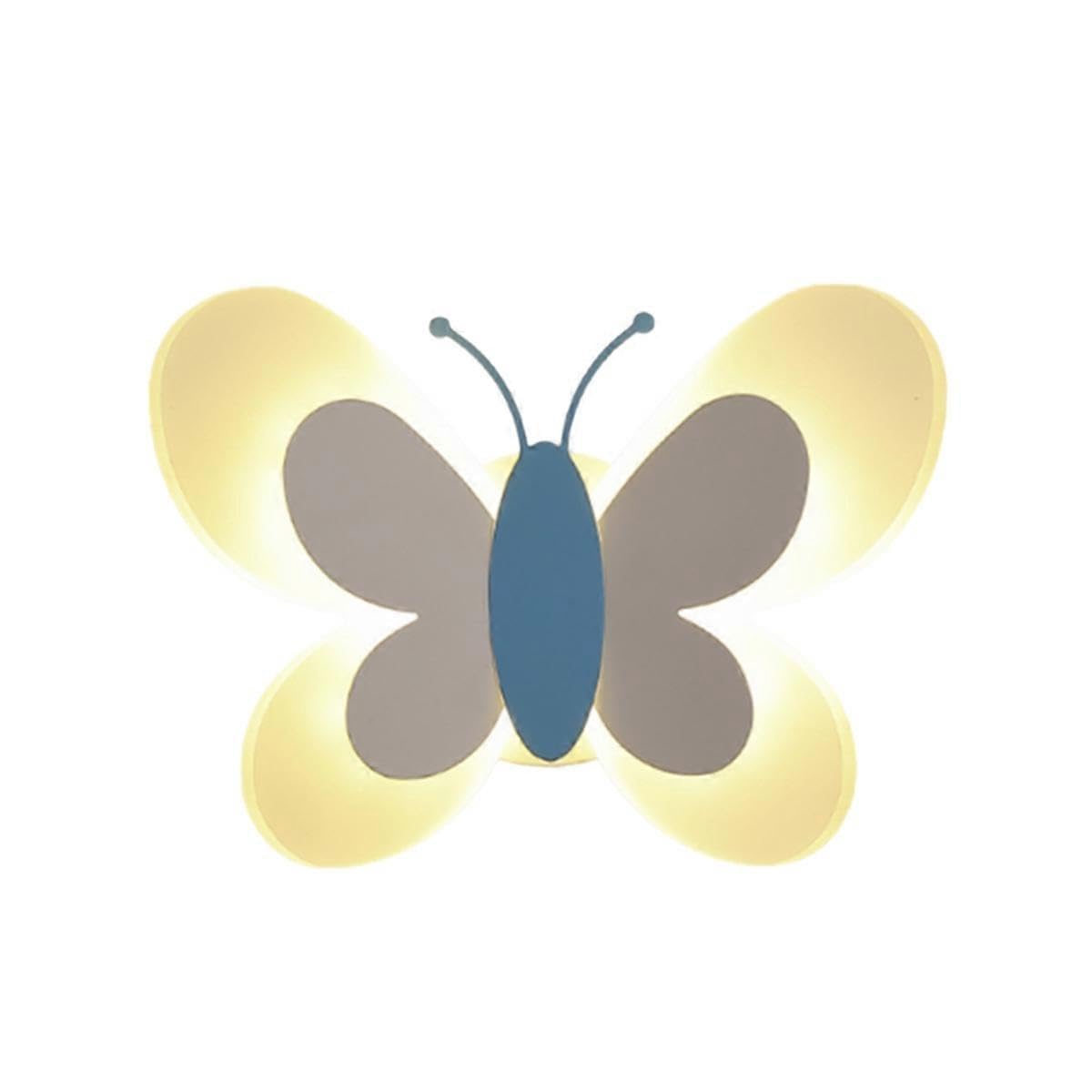 Joyhappst Image Color Led Butterfly Wall Lamp 14W 85-265V Children Bedroom Lamp Modern Butterfly Wall Lamps,White & Blue