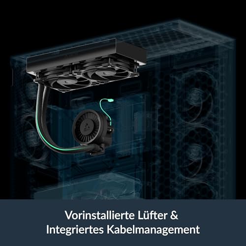 ARCTIC Liquid Freezer III Pro 240 - Wasserkühlung PC, AIO CPU Wasserkühler, 2x120 mm, 38 mm Radiator, PWM-Pumpe, VRM-Lüfter, AMD AM5/AM4, Intel LGA1851/1700 Contact Frame - Schwarz
