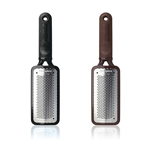Microplane Colossal Foot File Twin Pack, Black and Brown
