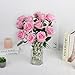 C APPOK 36PCS Fake Roses Artificial Silk Flowers Artificial Roses with Long Stems - Pink Roses Faux Silk Roses Bulk, Realistic Roses Bouquet for Home Wedding Centerpieces Decoration Party Decor