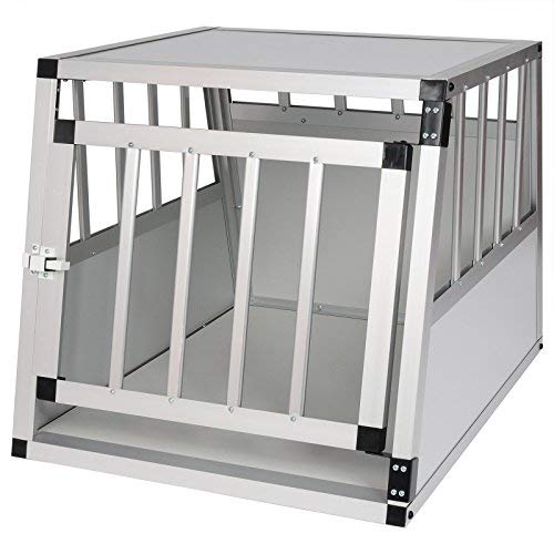 EUGAD Hundetransportbox Alu, Hundebox Auto Kofferraum Transportbox für kleine/mittlere Hund Katze 54x69x51cm mit Sicherheitsverschluss Leicht Stabil, Hundetasche Hundebox für Auto Zuhause Reise