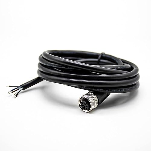Miniatura 35 de Elecbee Cable M12 A-Code Conector recto de cabeza hembra individual Cable eléctrico de enchufe de aviación (cable de 5 pines 1.5M/4.9 pies) Cable
