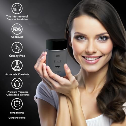 Image of FRASIYON Black Perfume Spray for Men | 100ml | Eau De Parfum with Bold & Long Lasting Fragrance | Premium Apparel Spray |