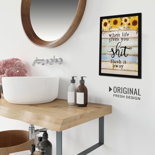 Image of Chaka Chaundh - Bathroom posters with frame - Washroom Quotes Frames - Toilet Quotes Wall Hanging - bathroom etiquette poster - bathroom rules poster - (14 X 11 inches)
