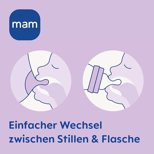 MAM Easy Start Anti-Colic Babyflasche | 0+ Monate | Testsieger | Milchflasche für Neugeborene | Weniger Koliken | stillfreundliche Baby Trinkflasche | Sauger Gr. 1 | 260ml | Schaf | 2 Stück 6