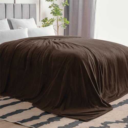 Image of BEDELITE Big Fleece Blanket 120 inch x 120 inch (10' x 10'), Super Soft Fluffy Fuzzy Oversized King Blanket for Bed, Couch, Sofa, Camping, Extra Large Fits Whole Family, Brown