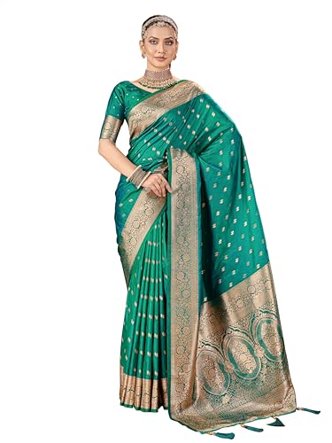 Image of Mehrang Women's Pure Kanjivaram Silk Saree Banarasi Silk Wedding Sarees for Women with Blouse Piece