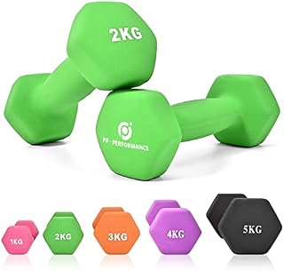 PP PERFORMANCE Neoprene Dumbbell Hand Weights for Women Men Arm Pilates Dumbbell Set