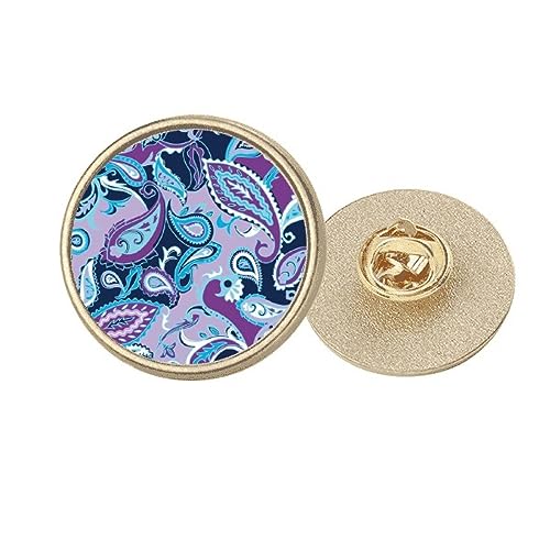 Broche ronde fleur bleue dorée : réveillez un vêtement terne avec ce bijou M
