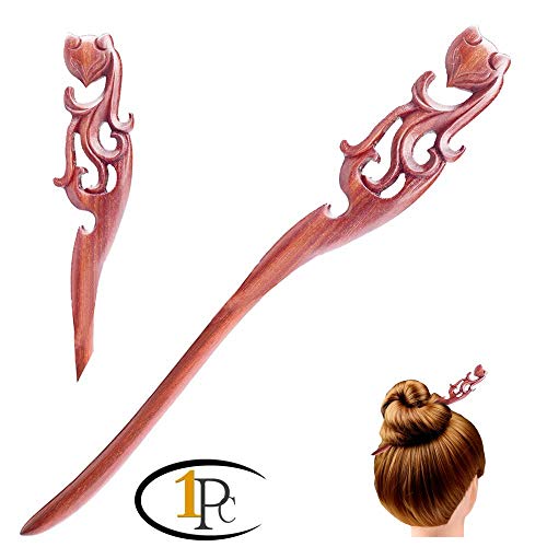 FINGER LOVE Handmade Carved Wooden Hairpin vintage Chopsticks Chinese Decorative Accessory Wood Hair Stick Fairy Fox Rosewood