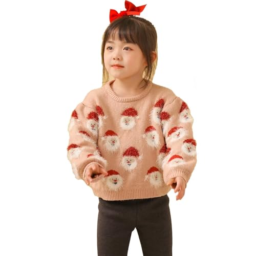 Family Matching Christmas Sweater Santa Claus Print Long Sleeve Knit Pullover Tops for Women/Men/Boys/Girls