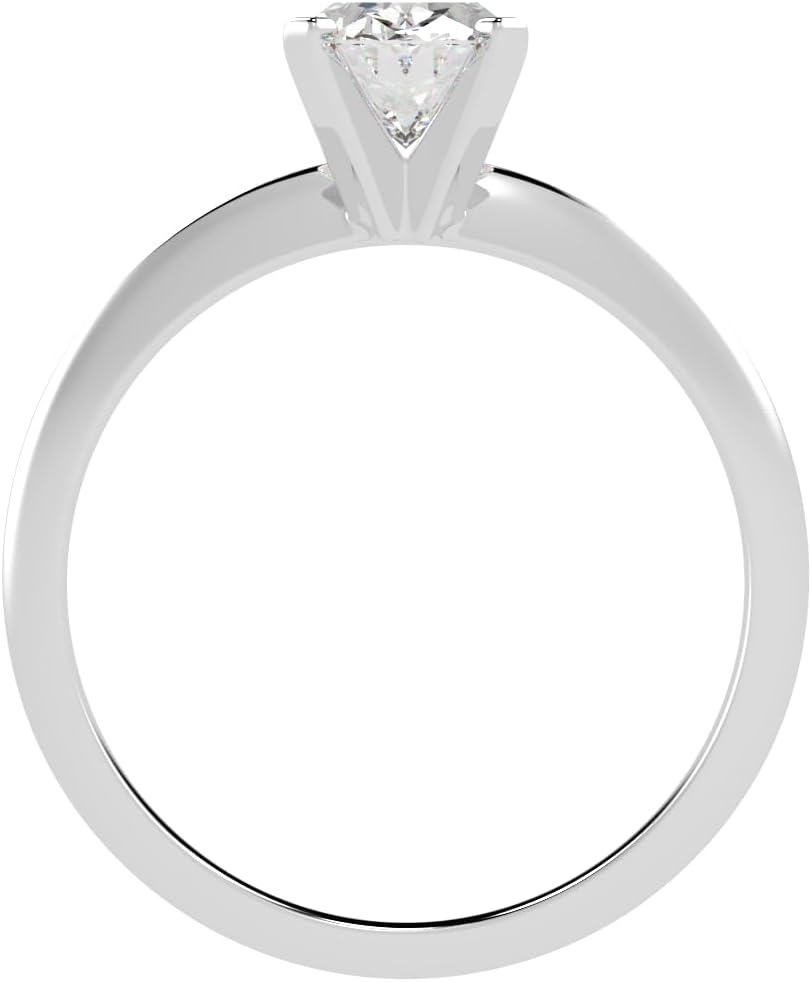 Houston Diamond District 1 to 5 Carat Lab Grown Solitaire Oval Cut IGI CERTIFIED Diamond Engagement Ring (E-F Color VS2-SI1 Clarity) - Image 3