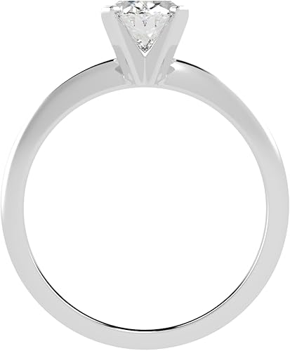 Vista 3 de Houston Diamond District 1 to 5 Carat Lab Grown Solitaire Oval Cut IGI CERTIFIED Diamond Engagement Ring (E-F Color VS2-SI1 Clarity)