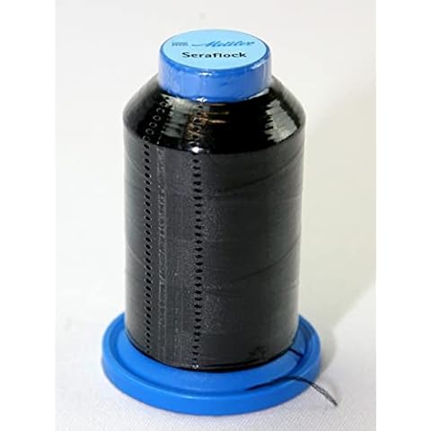 Mettler Seraflock Stretch Elasticated Sewing Thread 1000m 1000m 4000 Black - Each Cover